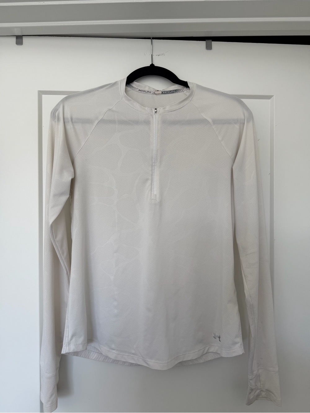 Under Armour Women White Long-Sleeve Zip Shirt